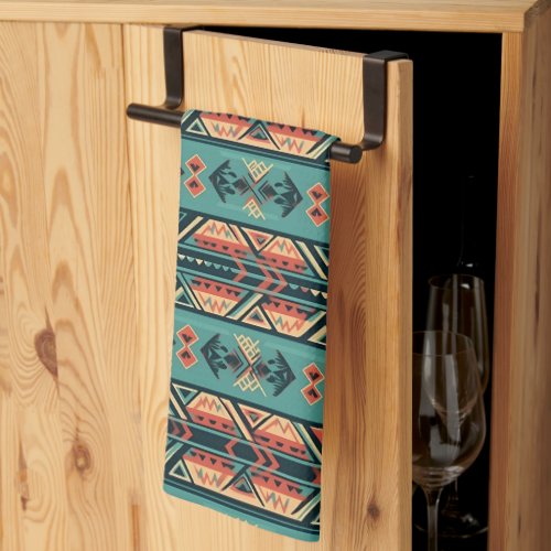 Southwestern Tribal Turquoise Kitchen Towel