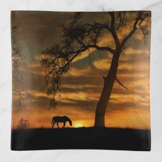 Southwestern Trinket Tray Horse and Oaks