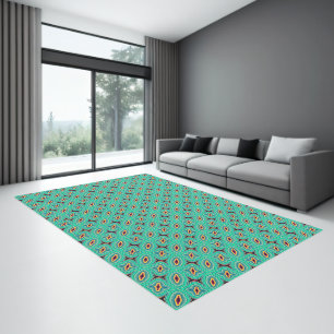 Southwestern Tropical Boho Chic Geode Pattern Art Rug