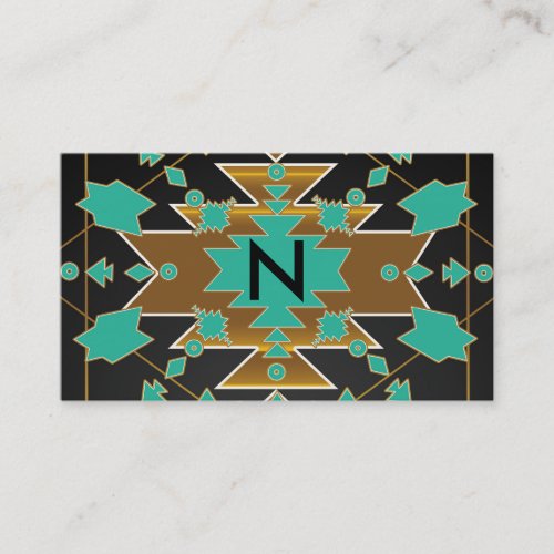 Southwestern Turquoise Color Block Business Card