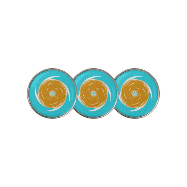 Southwestern Twirl Pattern Golf Ball Marker (3 Up)