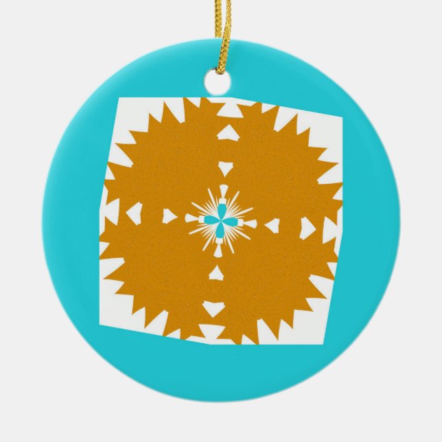 Southwestern Vibes Multi-Color Pattern Ceramic Ornament (Front)