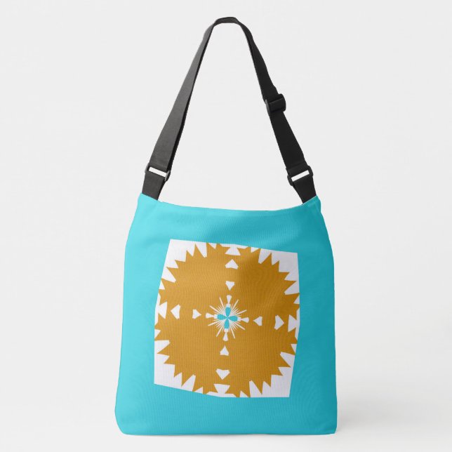 Southwestern Vibes Multi-Color Pattern Crossbody Bag (Front)