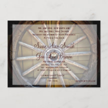 Southwestern Wagon Wheel Wedding Invitations