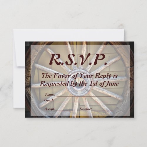 Southwestern Wagon Wheel Wedding RSVP Card