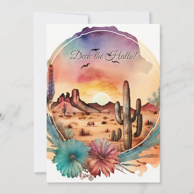 Southwestern Watercolor Christmas Season Holiday (Front)