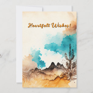 Southwestern Watercolor Christmas Season Holiday Card