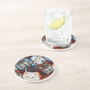 SOUTHWESTERN WOLF ART COASTER