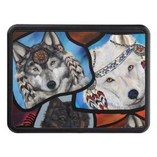 SOUTHWESTERN WOLF ART HITCH COVER