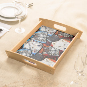 SOUTHWESTERN WOLF ART SERVING TRAY