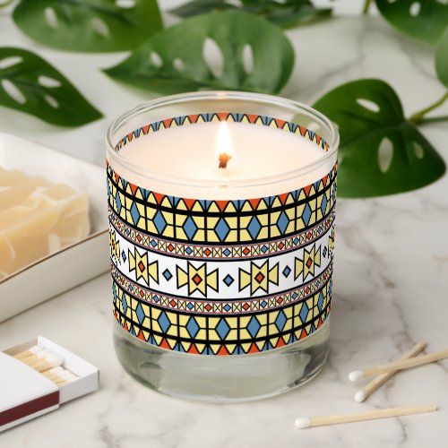 Southwestern Yellow Butterfly Geometric Pattern Scented Candle