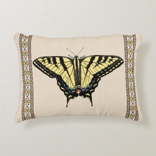 Southwestern Yellow Swallowtail Butterfly Accent Pillow