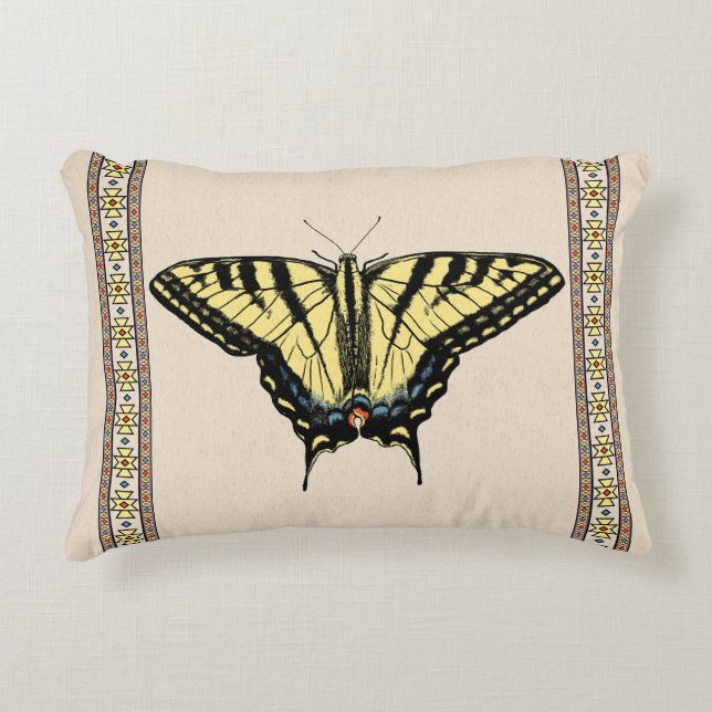 Southwestern Yellow Swallowtail Butterfly Accent Pillow (Front)