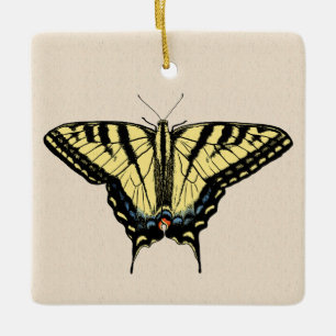 Southwestern Yellow Swallowtail Butterfly Ceramic Ornament