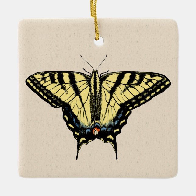 Southwestern Yellow Swallowtail Butterfly  Ceramic Ornament (Front)