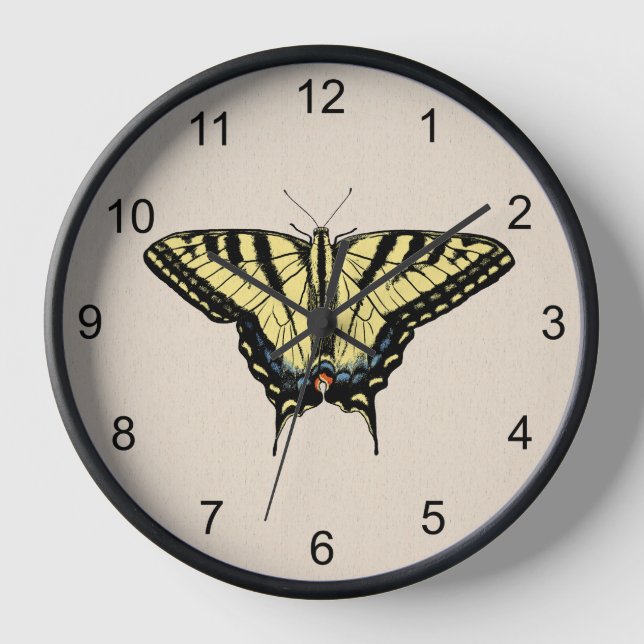 Southwestern Yellow Swallowtail Butterfly Clock (Front)