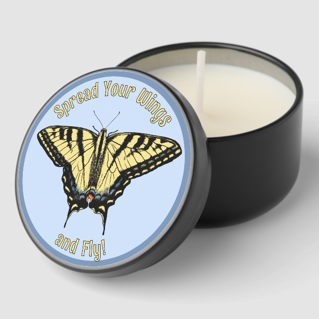 Southwestern Yellow Swallowtail Butterfly Custom Mini Candle Favors (Corner)