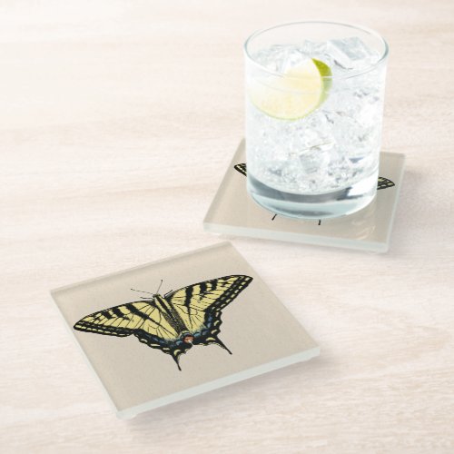 Southwestern Yellow Swallowtail Butterfly  Glass Coaster