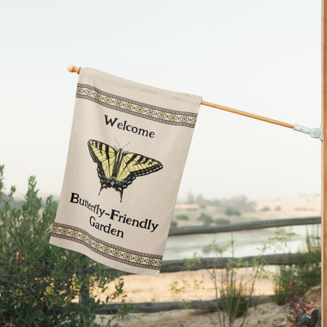 Southwestern Yellow Swallowtail Butterfly House Flag (Insitu (Back))