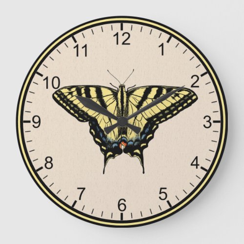 Southwestern Yellow Swallowtail Butterfly  Large Clock