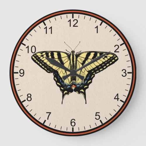 Southwestern Yellow Swallowtail Butterfly Large Clock