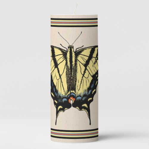 Southwestern Yellow Swallowtail Butterfly Large Pillar Candle