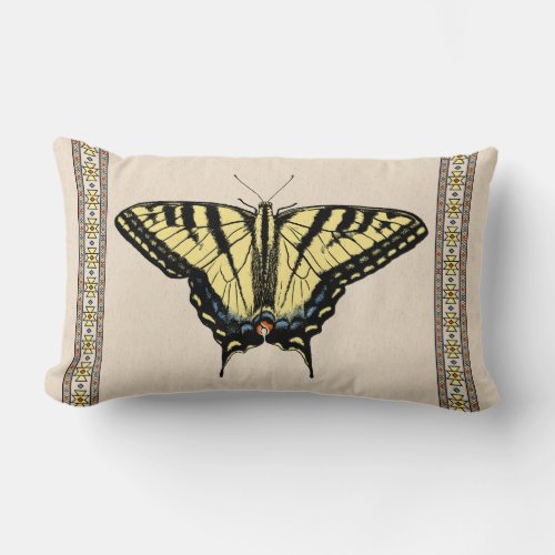 Southwestern Yellow Swallowtail Butterfly Lumbar Pillow