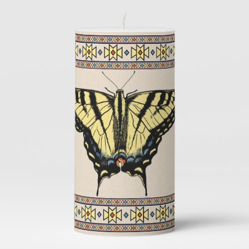 Southwestern Yellow Swallowtail Butterfly Medium Pillar Candle