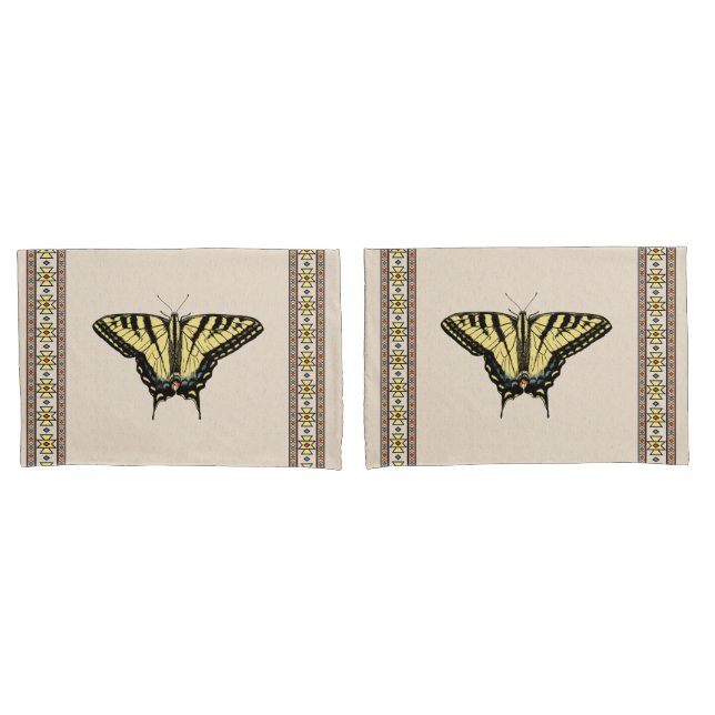 Southwestern Yellow Swallowtail Butterfly Pillow Case (Front-Set)