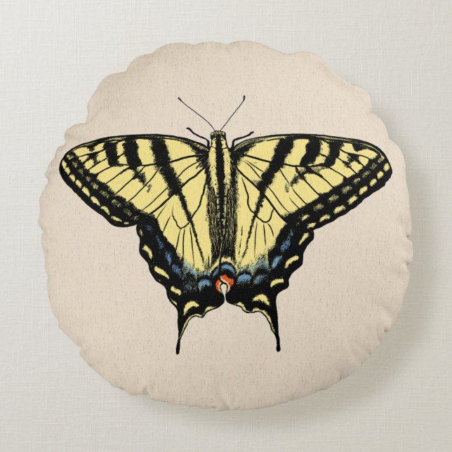 Southwestern Yellow Swallowtail Butterfly   Round Pillow (Front)