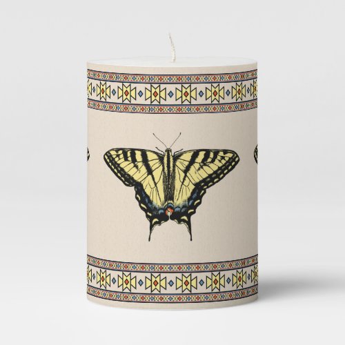 Southwestern Yellow Swallowtail Butterfly Small Pillar Candle