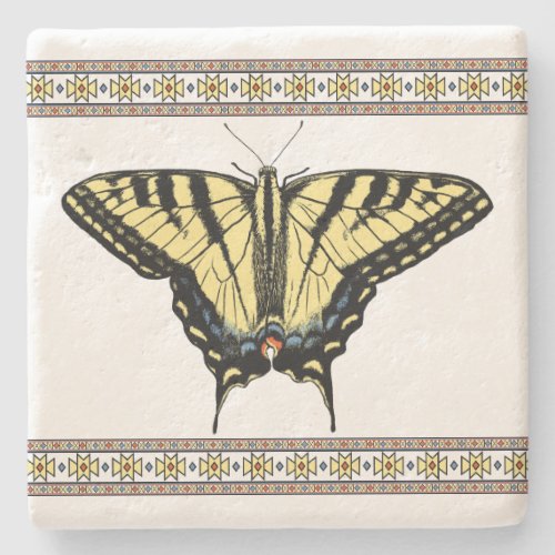 Southwestern Yellow Swallowtail Butterfly Stone Coaster