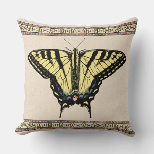 Southwestern Yellow Swallowtail Butterfly Throw Pillow