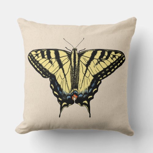 Southwestern Yellow Swallowtail Butterfly  Throw Pillow