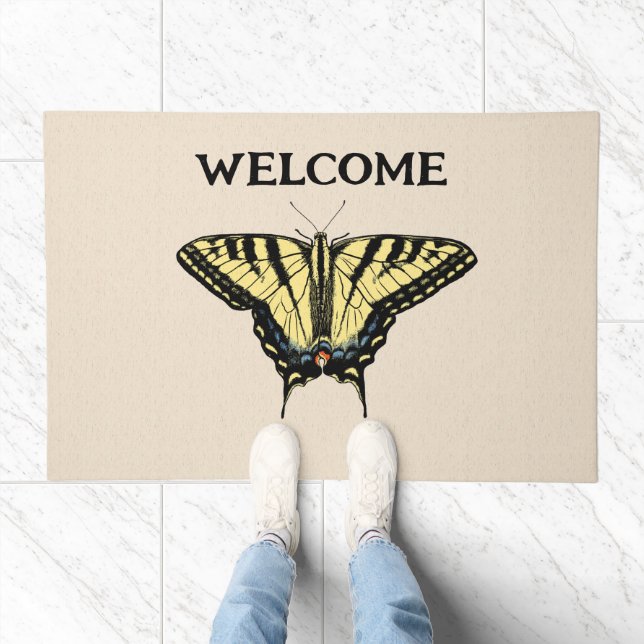 Southwestern Yellow Swallowtail Butterfly Welcome  Doormat (Indoor)