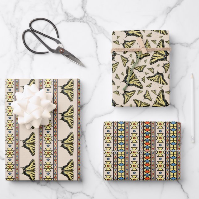 Southwestern Yellow Swallowtail Butterfly  Wrapping Paper Sheets (Front)