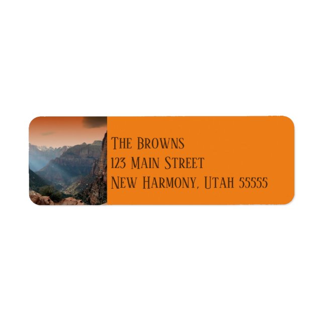 Southwestern Zion Canyon Return Address Label (Front)