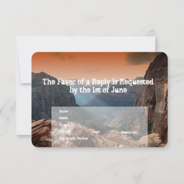 Southwestern Zion Canyon Wedding Invitations (Front)