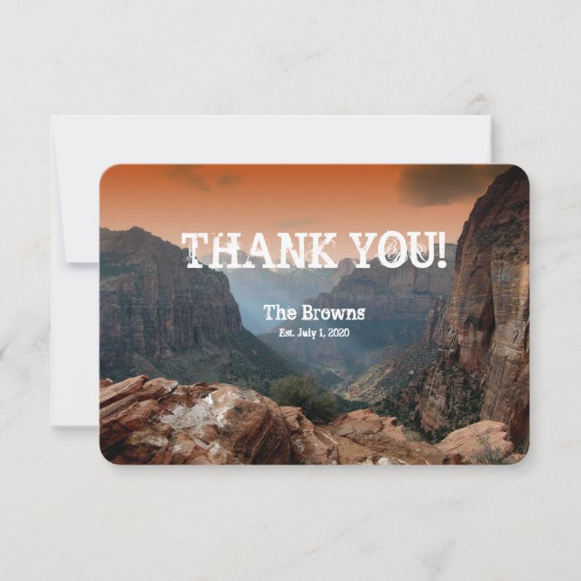 Southwestern Zion Canyon Wedding Thank You Notes (Front)
