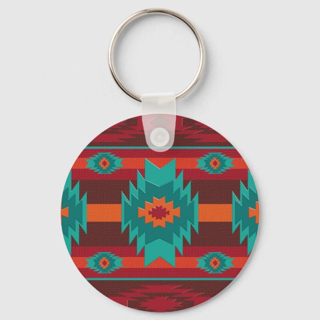 Southwestrn geometric pattern. keychain (Front)
