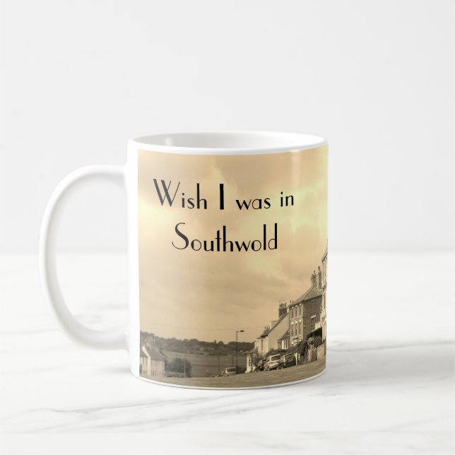 Southwold View Sepia Coffee Mug (Left)