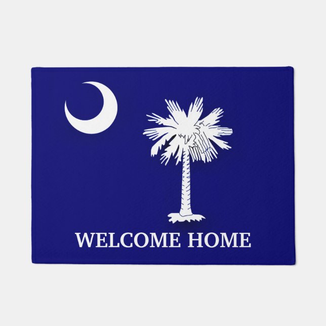 Soutnh Carolina's Flag Door Mat (Front)