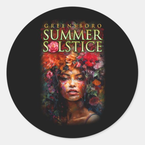 Souvenir 2023 Greensboro Summer Solstice Festival Classic Round Sticker