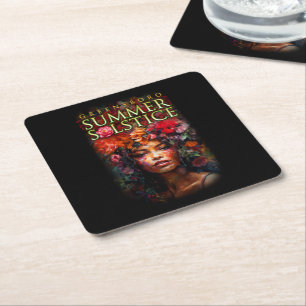 Souvenir 2023 Greensboro Summer Solstice Festival Square Paper Coaster