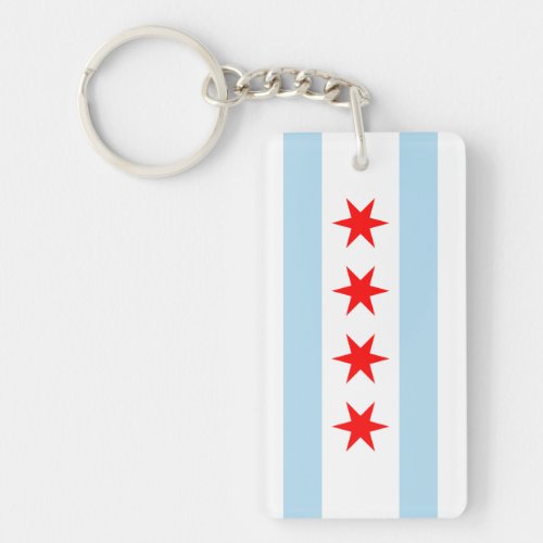 Souvenir Chicago Flag Keychain