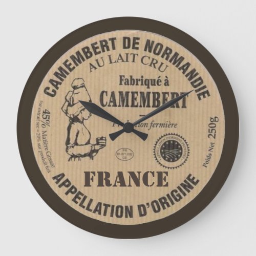 Souvenir de France  Le camembert Large Clock