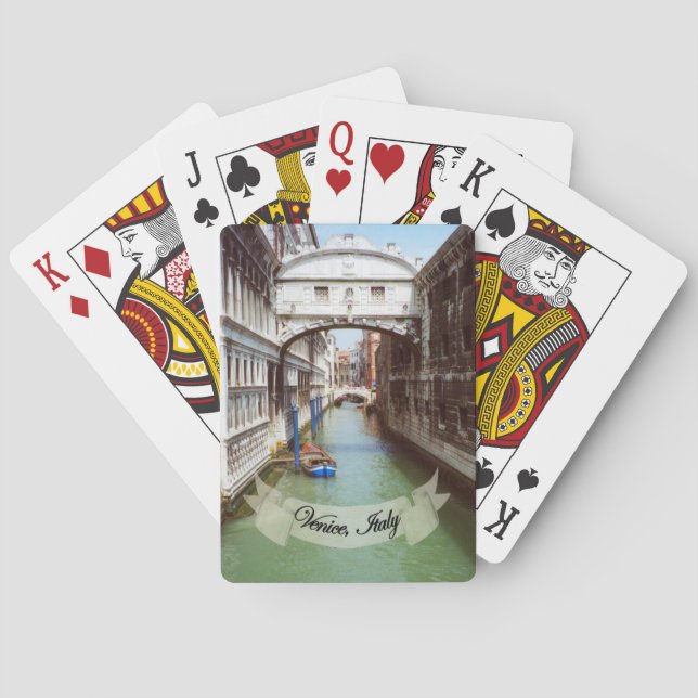 Souvenir from Venice Italy Bridge of Sighs Poker Cards (Back)