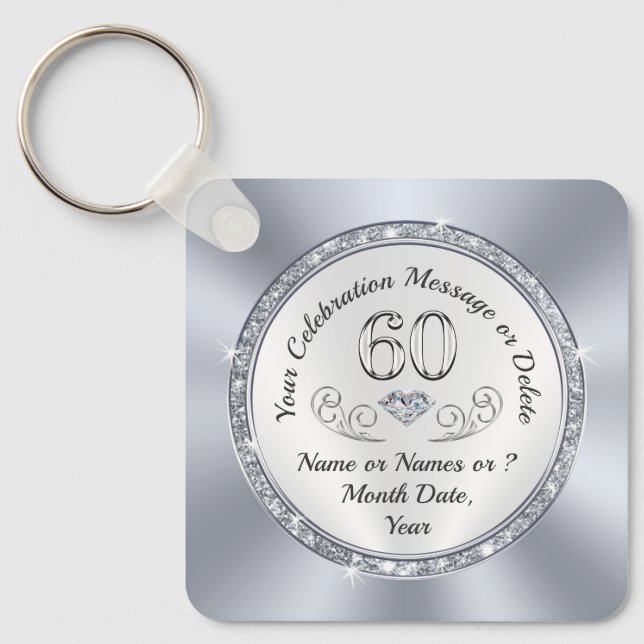 Souvenir Ideas for 60th Birthday, 60th Anniversary Keychain Zazzle