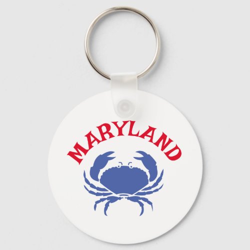 Souvenir Maryland Blue Crab Travel Red White Blue Keychain