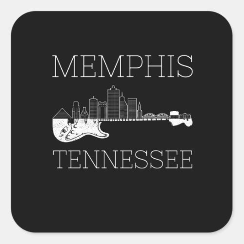 Souvenir Memphis Guitar Music Tennessee Memphis Square Sticker
